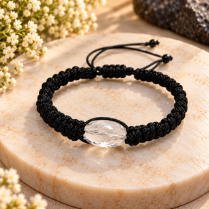 Clear Quartz Daimond Cut With Thread