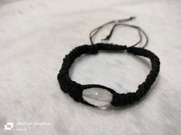 Clear Quartz Daimond Cut With Thread