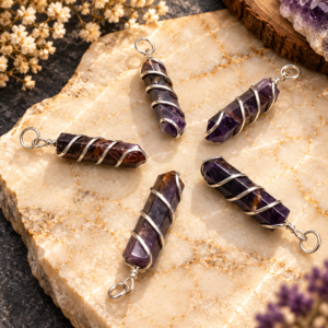 Amethyst Pencil Raping Pendant
