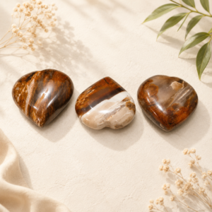 Petrified Wood Heart Stone
