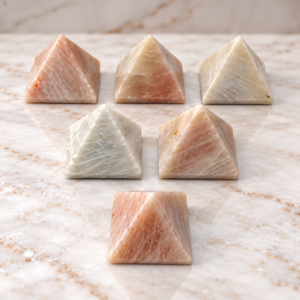 Peach Moonstone Pyramids