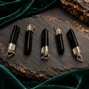 Black Tourmaline Pencil Pendant