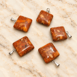 Spotted Jasper Square Pendant