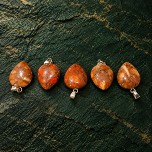 Spotted Jasper Leaf Pendant