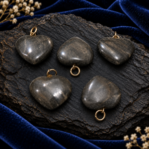 Grey Agate Heart Pendant