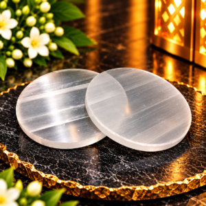 Selenite Round Plate