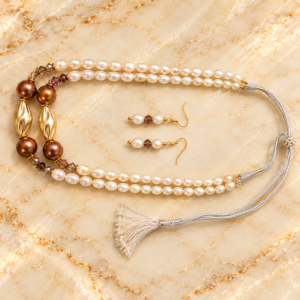 Pearl Fancy Mala With Earing