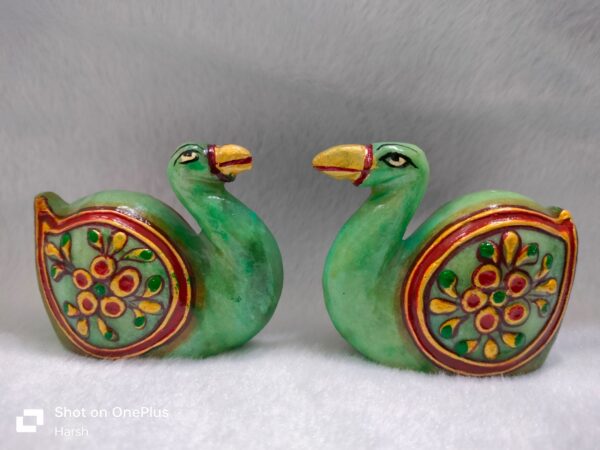 Green Avenchurine Painting Duck Pair