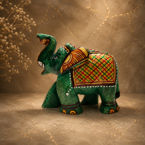 Green Zade Painting Elephant