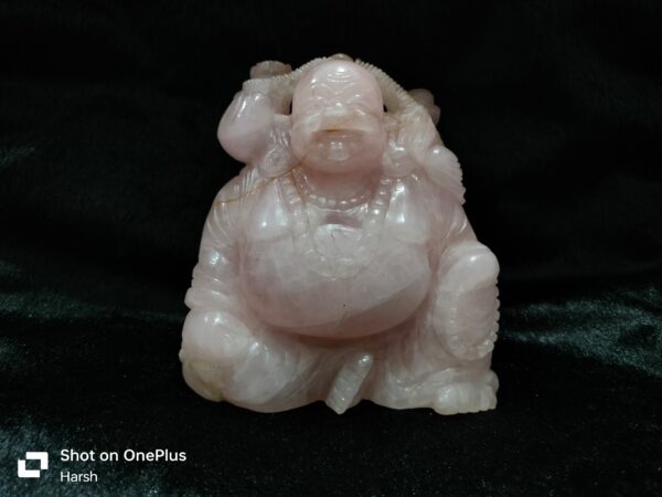 Rose Quartz Laughing Buddha