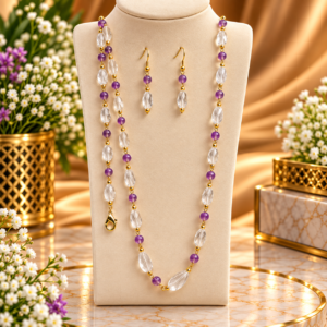 Clear Quartz + Amethyst 3 Pcs Set