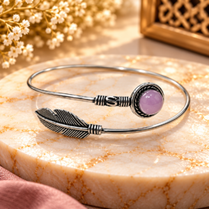Rose Quartz Metal Kada
