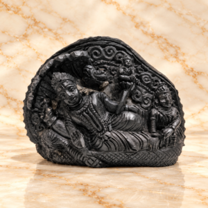 Vishnu Bhagwan Or Laxmi Ji  Hand Carved In Shaligram