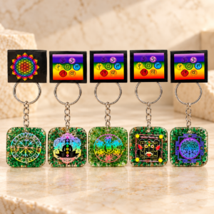 Green Zade Organ Keychains With Reiki Symbol