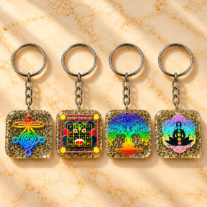 Pyrite Organ Keychains With Reiki Symbol