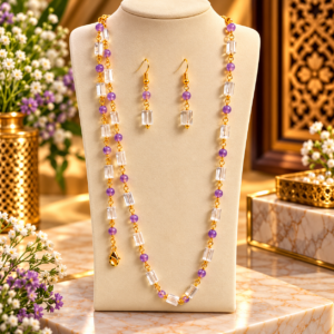 Amethyst + Clear Quartz 3 pcs set