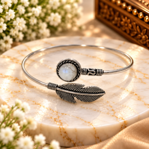 Rainbow Moonstone Metal Kada