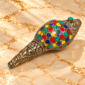 Nepali Shankh With Turquoise And Lepis