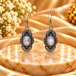 Rainbow Moonstone Earing