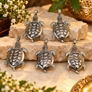 Silver Metal Tortoise Pendant