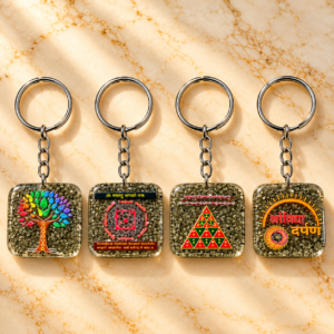 Pyrite Organ Keychains With Reiki Symbol