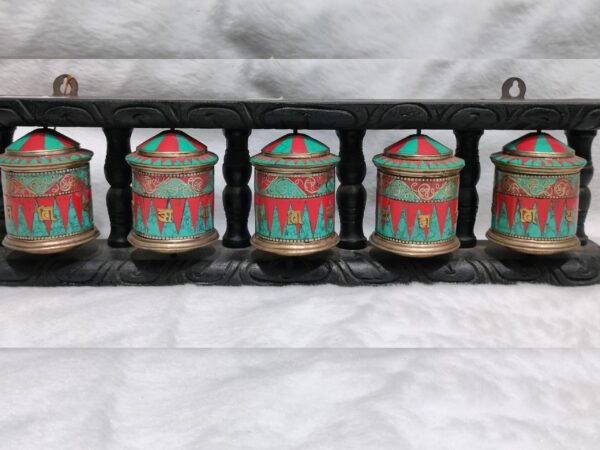 Nepali Prayer Wheel With Coral And Turquoise