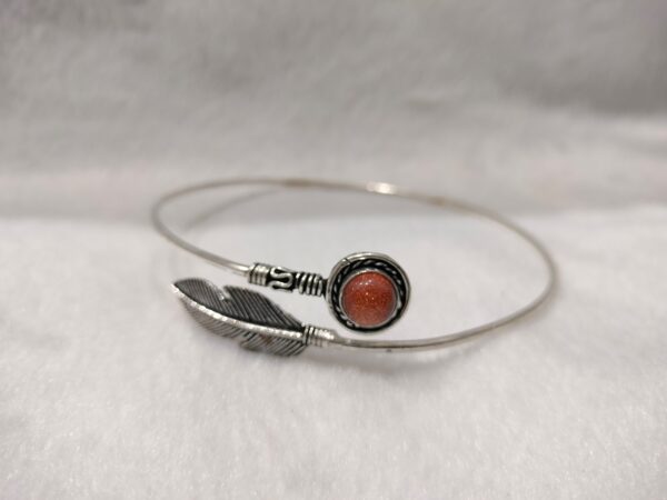 Red Sunstone Metal Kada