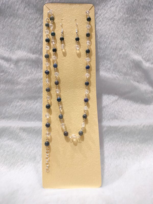 Clear Quartz + Grey Agate 3 pcs set