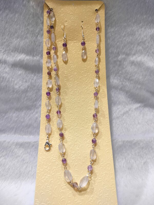 Clear Quartz + Amethyst 3 Pcs Set