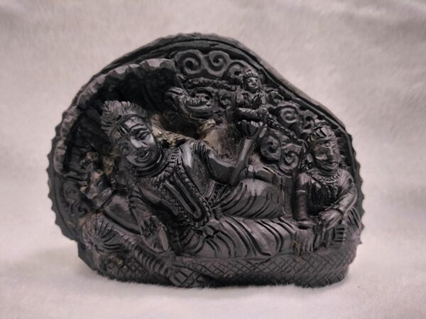 Vishnu Bhagwan Or Laxmi Ji  Hand Carved In Shaligram
