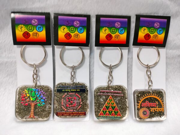 Pyrite Organ Keychains With Reiki Symbol