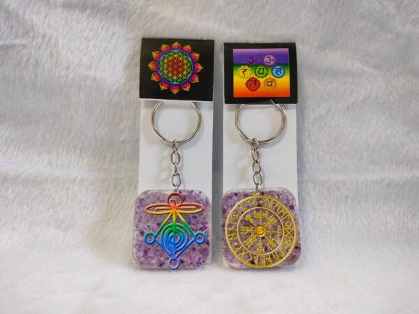 Amethyst Organ Keychains With Reiki Symbol
