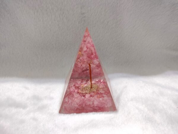 Organ Rose Quartz Tree Pyramid  4 Faceted