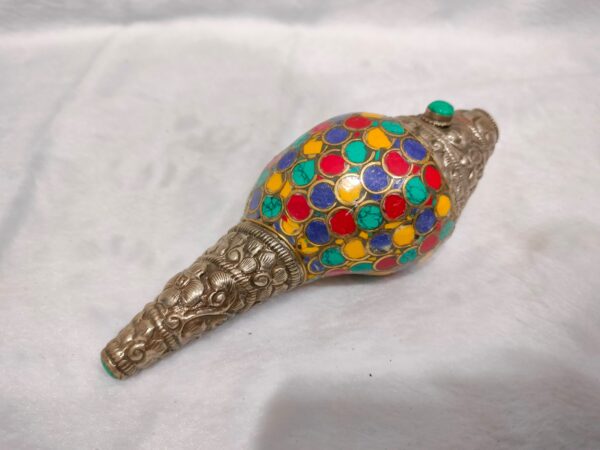 Nepali Shankh With Turquoise And Lepis