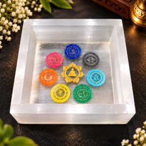 Selenite 7 Chakra Carving Box