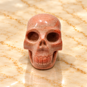Peach Moonstone Skull