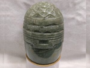 Green Avenchurine Shivling With Carving Shreeyantra