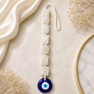 Selenite + Evil Eye Hanging