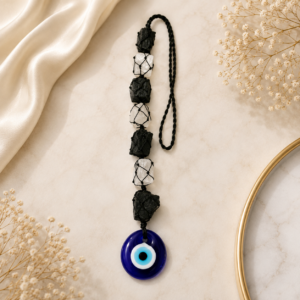 Selenite + Tourmaline + Evil Eye Hanging