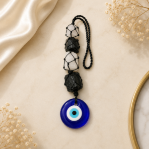 Selenite + Tourmaline Tumble Hanging
