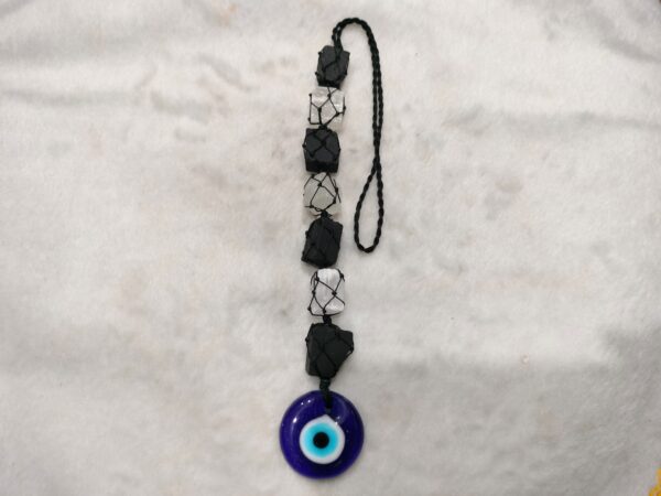 Selenite + Tourmaline + Evil Eye Hanging