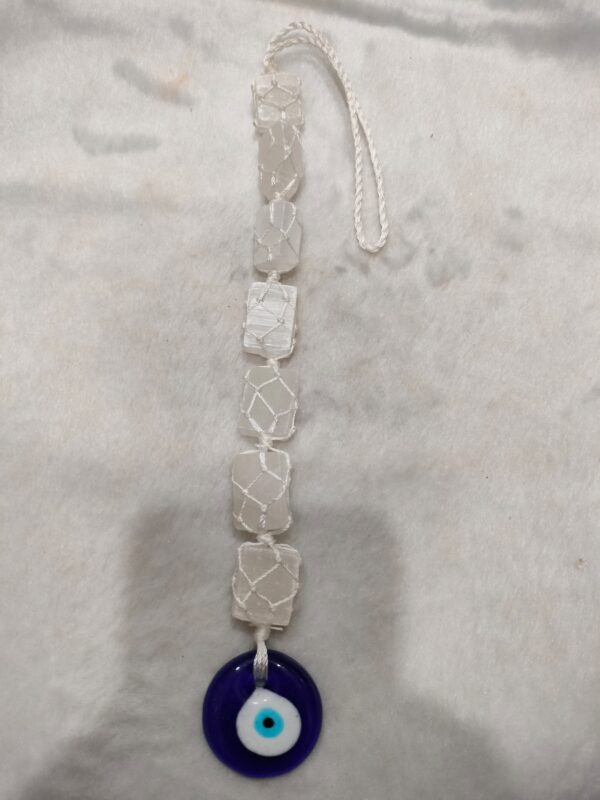 Selenite + Evil Eye Hanging