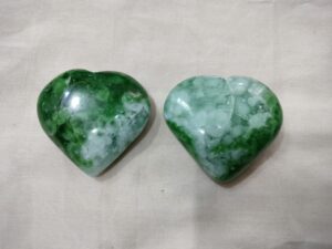 Green obsidian Heart Stone