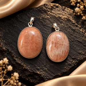 Peach Moonstone Oval Pendant