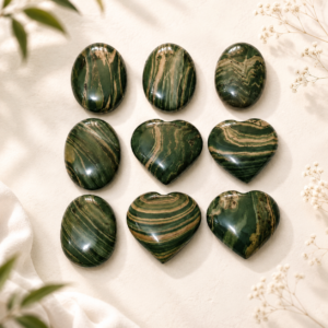 Melarite Heart & Palm Stone